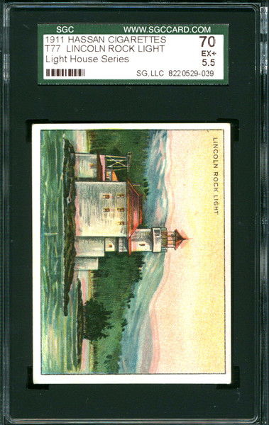 1911 T77 HASSAN CIGARETTES LIGHT HOUSE LINCOLN ROCK SGC 84 NM 7 N1000333-015