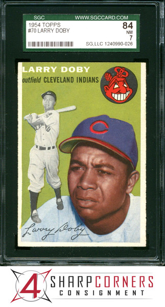 1954 TOPPS #70 LARRY DOBY INDIANS SGC 7 NM 84 B1000796-026