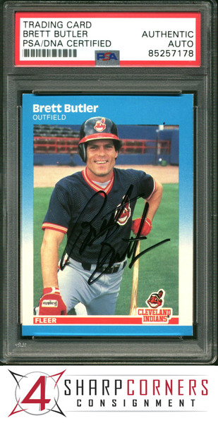 1987 FLEER TRADING CARD #246 BRETT BUTLER PSA AUTHENTIC DNA AUTO B1000812-178