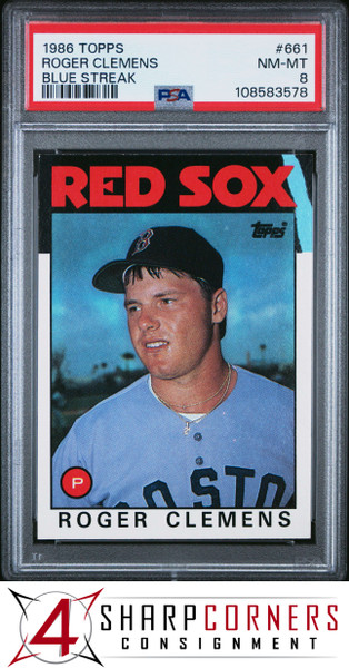 1986 TOPPS #661 ROGER CLEMENS RED SOX BLUE STREAK POP 4 (NONE