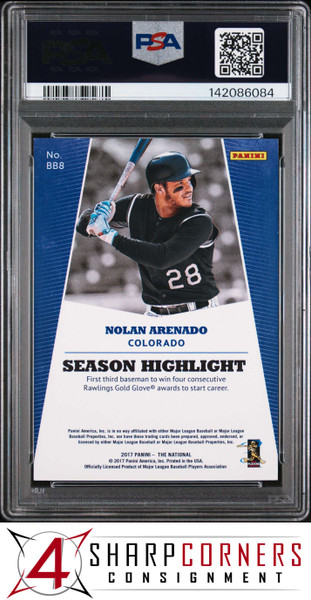 2017 PANINI NATIONAL CONVENTION RAPTURE #BB8 NOLAN ARENADO #/99 POP 1 PSA 9