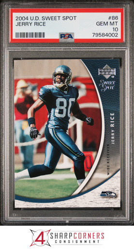 2004 UPPER DECK SWEET SPOT #86 JERRY RICE RAIDERS HOF PSA 10