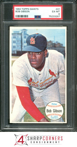 #41 Bob Gibson HOF - 1964 Topps Giants Baseball Cards (Star