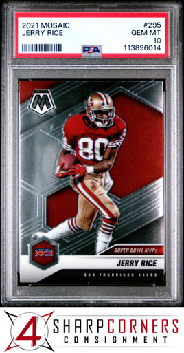2021 PANINI MOSAIC #295 JERRY RICE HOF POP 6 PSA 10 - 4 Sharp Corners