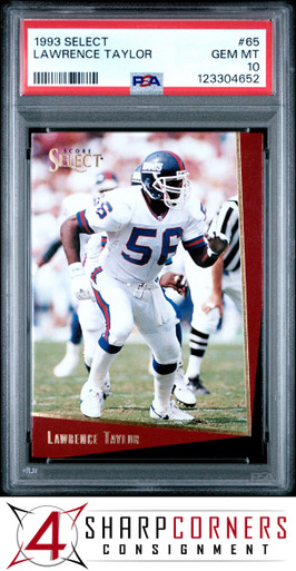 1993 SELECT #65 LAWRENCE TAYLOR GIANTS HOF PSA 10 - 4 Sharp Corners