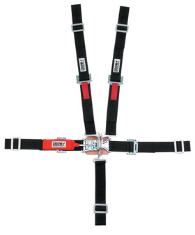 CRW11184 5 Point L&L 2in Lap Belt Pull Down Black SFI16.2
