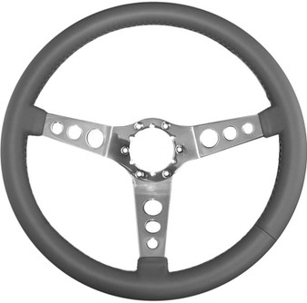 LEC63601 Steering Wheel Stainless Steel Vette Hot Rod