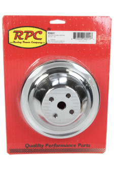 RPCR9601 SBC SWP 2 GROOVE WATER P UMP PULLEY CHROME