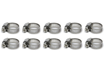 VIB12151 S.S. Worm Gear Clamps .44in to .90in 10 Pack