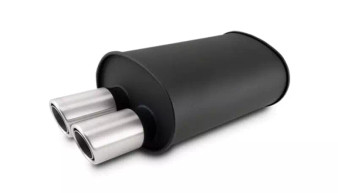 VIB12316 Streetpower Flat Black Oval Muffler 3in Inlet