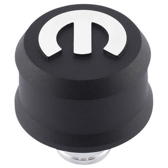 PFM440-440 MOPAR Emblem Slant Edge Breather Cap Black Crink