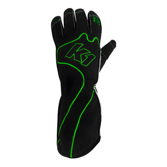 K1R13-RS1-V-4XS Gloves Karting RS1 Youth 4X-Small Black/Green