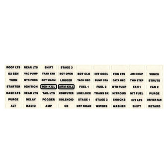 ARCLB1 Label Set - Electronic Flat Touch Model