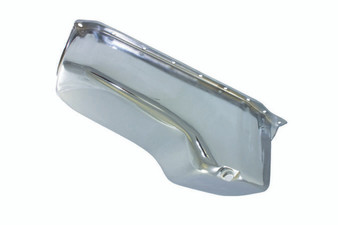SPC7441 86-   SBC Steel Stock Oil Pan Chrome