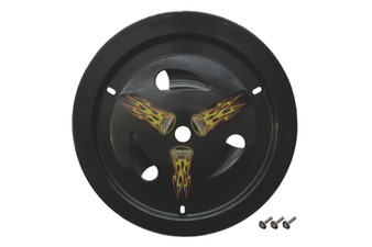 DOM1007-B-BK Wheel Cover Bolt-On Black Real Style