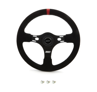 GRT1081 13in Red Stripe Race Steering Wheel Suede