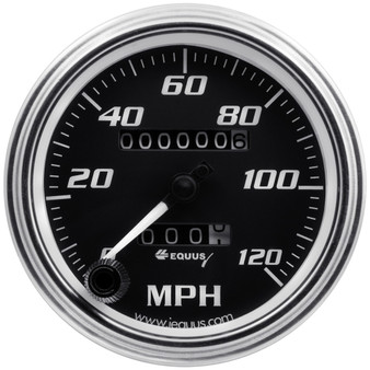 EQUE7072 3-3/8 Dia Speedometer 0-120 MPH Chrome Mech