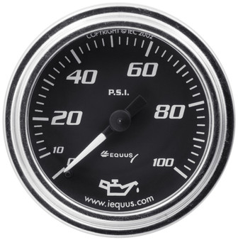 EQUE7244 2.0 Dia Oil Pressure Gauge Chrome  0-100psi