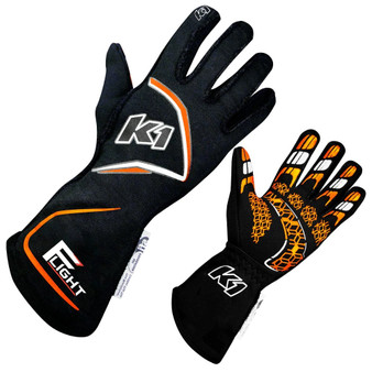 K1R23-FLT-NFO-M Gloves Flight Medium Black-Flo Orange
