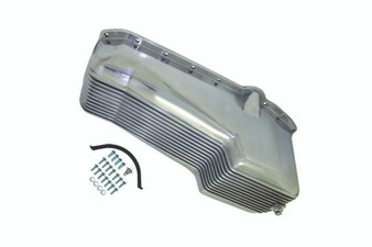 SPC8442 Oil Pan 1958-79 SB Chevy 262-400 Finned Polished