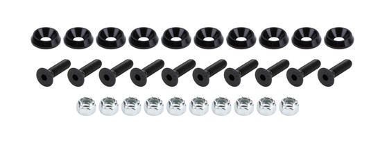ALL18629 Countersunk Bolts 1/4in w/ 3/4in Washer Blk 10pk
