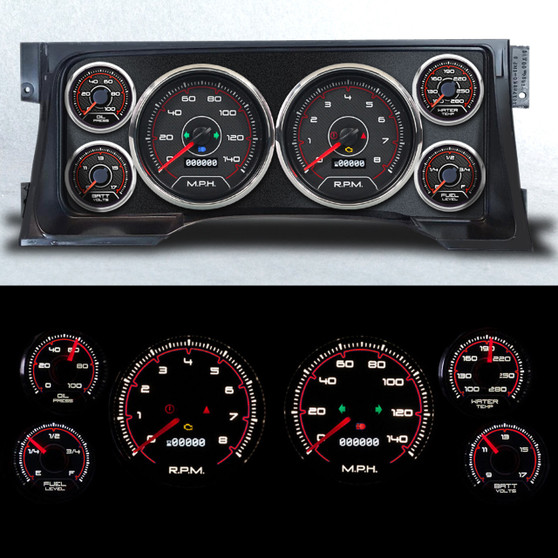 NVG95103-01 Gauge Kit GM Truck 95-98 CFR Red