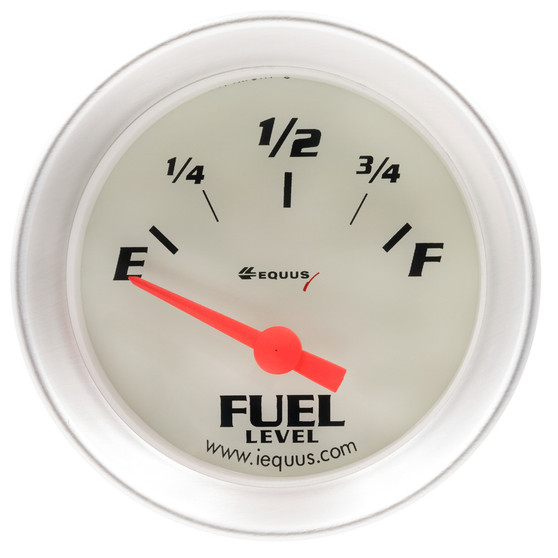 EQUE8363 2.0 Dia Fuel Level Gauge Silver