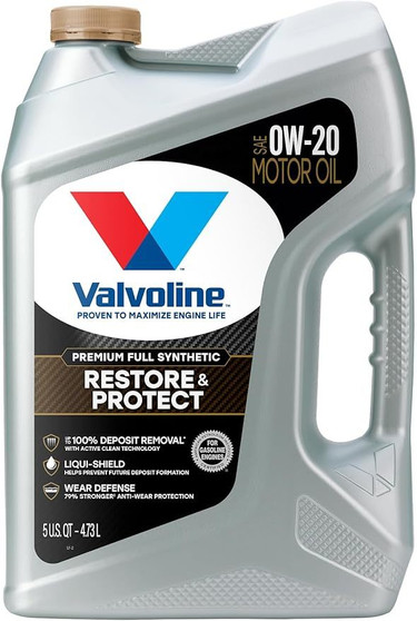 VAL904538 0w20 Motor Oil Restore & Protect 5 Quart Bottle
