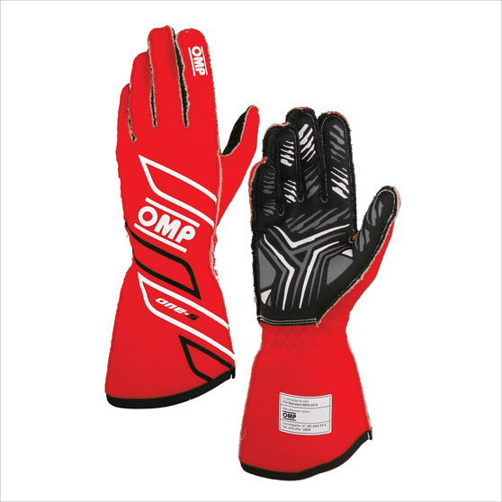 OMPIB0-0778-A01-061-M ONE-S GLOVES my2025 FIA 8856-2018 RED SZ. M