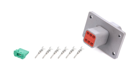 QRP71-367 Plug Deutsch 6 Pin Receptacle w/Flange