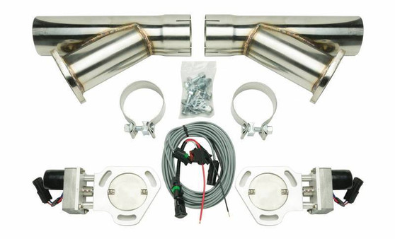 PYPHVE10K3 Dual Electric Exhaust Cutout 3in w/Y-Pipes