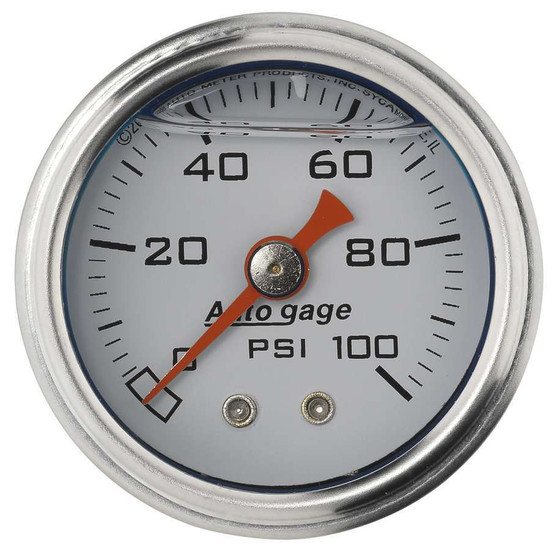 ATM2177 1-1/2in Pressure Gauge 0-100psi- White