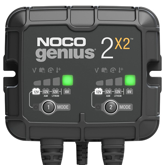 NOCGENIUS2X2 Batter Charger 2-Bank 4 Amp