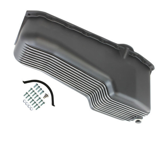 SPC8442BK Oil Pan  1958-79 SB Chev y 262-400 Finned Black