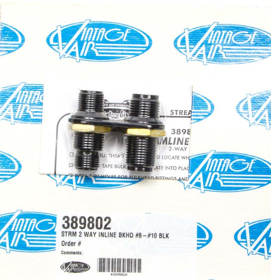 VIN389802 2 Way In Line Bulkhead #8 and #10 O-Ring