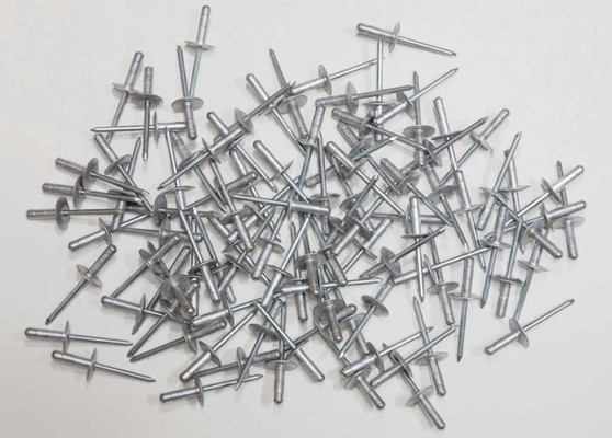 FIV816-100L Large Head Rivet Silver 100pc 3/16in
