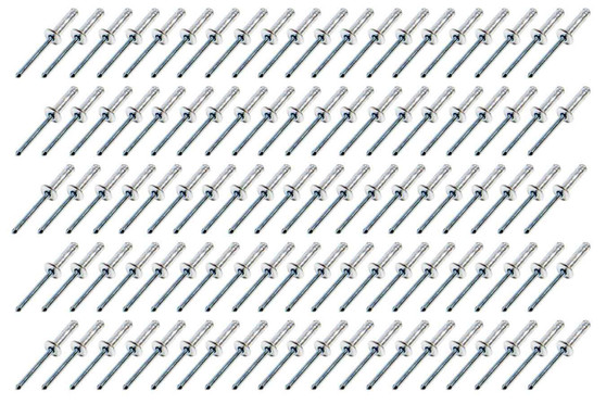 FIV816-100S Small Head Rivet Silver 100pc 3/16in