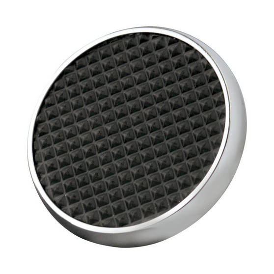 LOKSPO-6071 Round Chrome Steel Brake Pad W/Rubber Insert