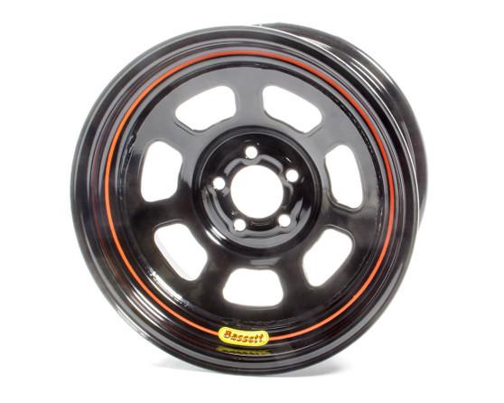 BAS57SN4 Wheel 15x7 5x100mm D- Hole 4in BS Black