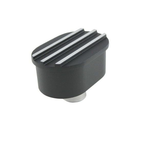 SPC8486BK Breather Cap  Push-In Ov al Finned Black Alum