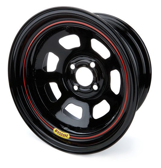 BAS57SP2 Wheel 15x7 4x4.25 2in BS D-Hole Lite Black
