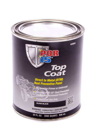 POR45804 Top Coat Paint Gloss Black Quart