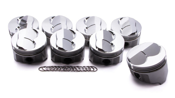 ICNIC802.030 SBC Forged Domed Piston Set 4.030 Bore