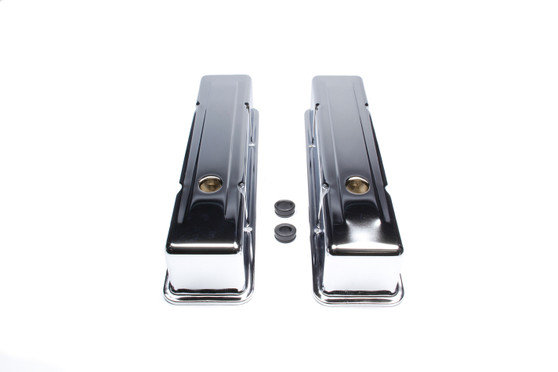 RPCR9215 58-86 SBC Valve Covers Tall Chrome Steel