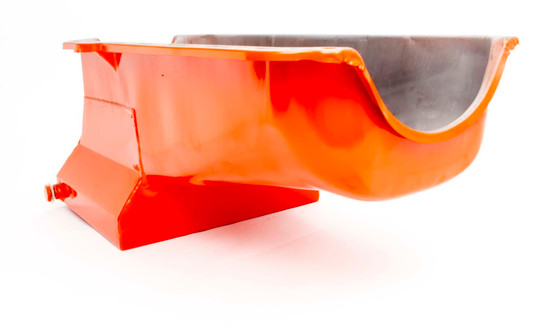 RPCR9731 80-85 SBC Steel Drag Race Oil Pan Orange