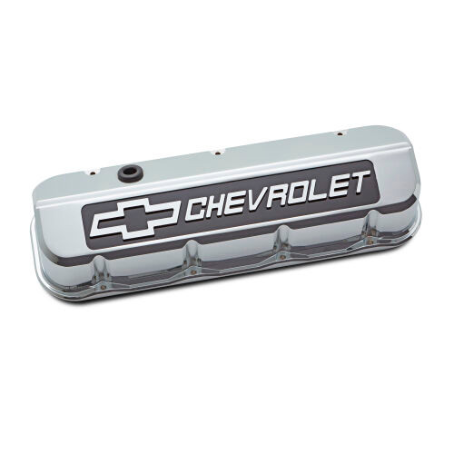 PFM141-879 Slant Edge Valve Covers BBC Chrome