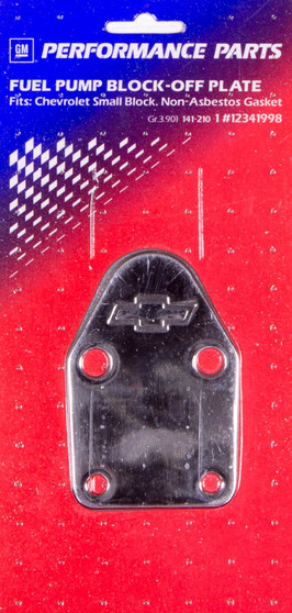 PFM141-210 SBC Bowtie Fuel Pump Block Off Plate