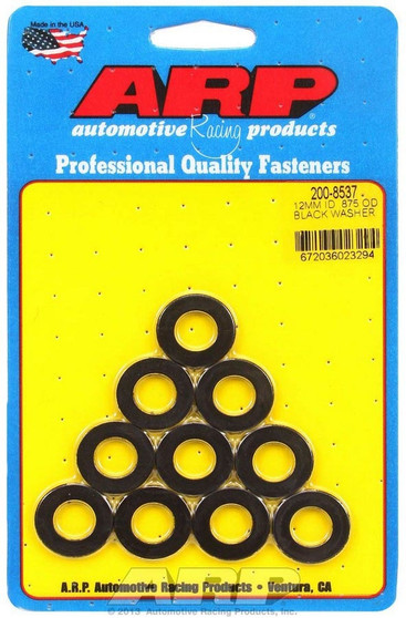 ARP200-8537 Black Washers - 12mm ID x 7/8 OD (10)