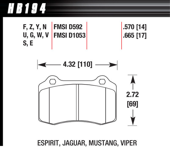 HAWHB194F570 Performance Street Brake Pads