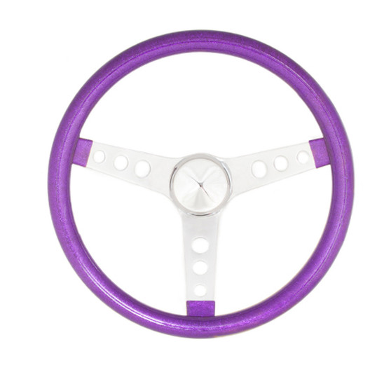 GRT8443 Steering Wheel Mtl Flake Purple/Spoke Chrm 13.5